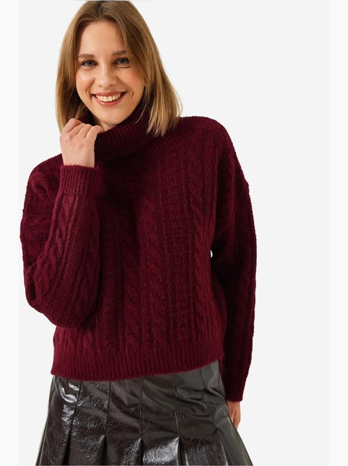 Camisola de malha estampada com gola alta lucci - Kiabi Camisola de malha estampada com gola alta lucci - Kiabi