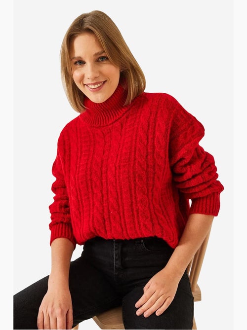 Camisola de malha estampada com gola alta lucci - Kiabi Camisola de malha estampada com gola alta lucci - Kiabi