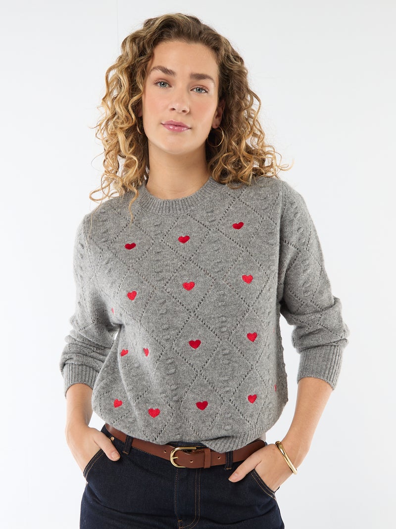 Camisola de malha fantasia Cinza - Kiabi