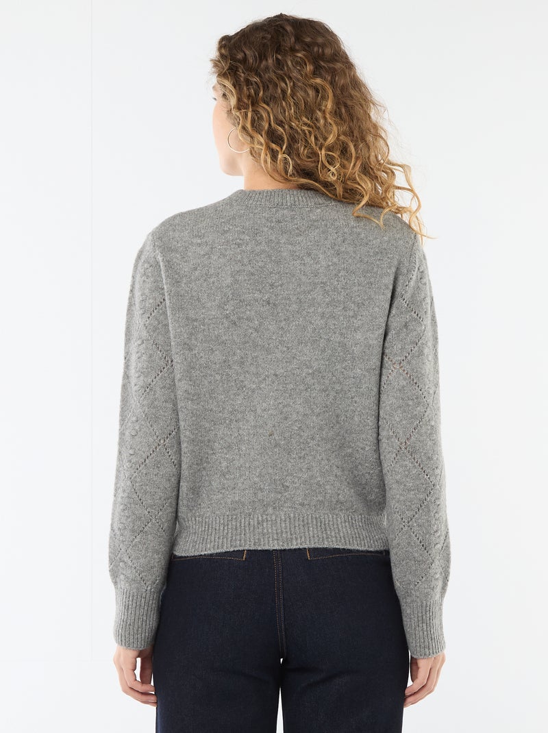Camisola de malha fantasia Cinza - Kiabi