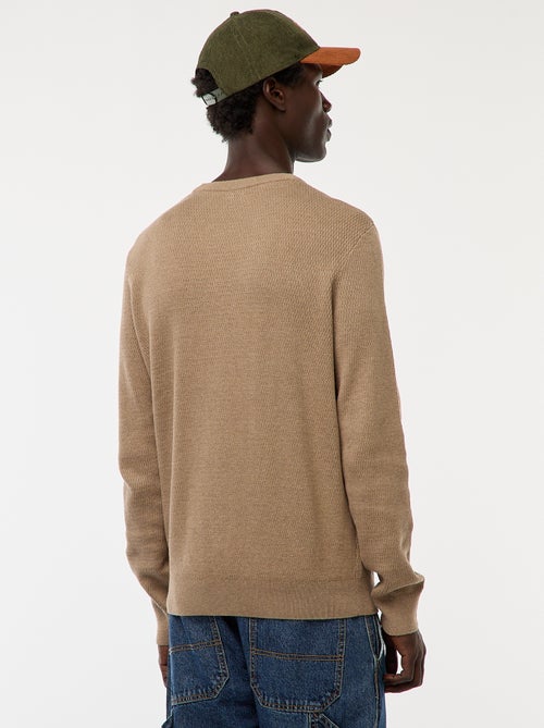 Camisola de malha fantasia com gola redonda - Kiabi