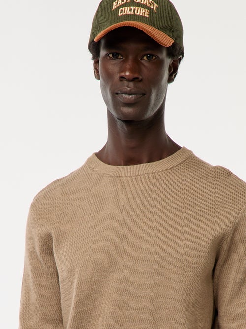 Camisola de malha fantasia com gola redonda - Kiabi