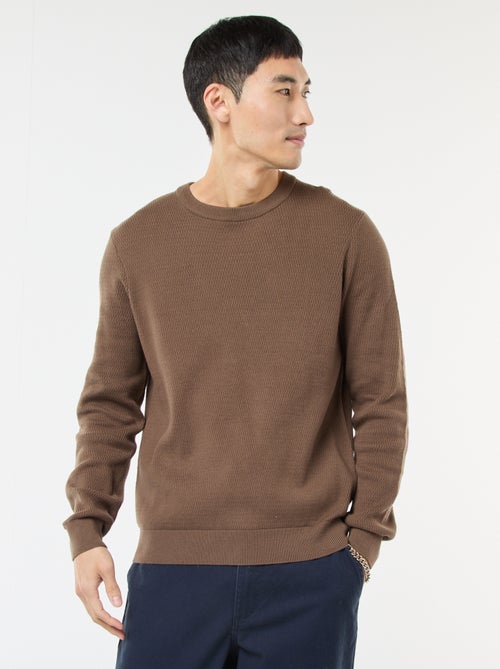 Camisola de malha fantasia com gola redonda - Kiabi