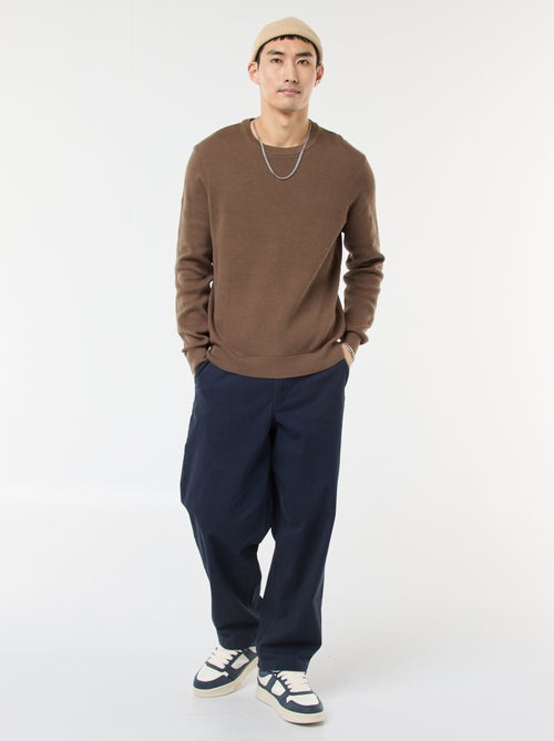 Camisola de malha fantasia com gola redonda - Kiabi