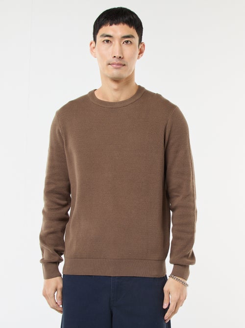 Camisola de malha fantasia com gola redonda - Kiabi