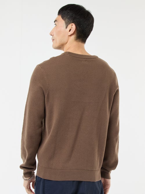 Camisola de malha fantasia com gola redonda - Kiabi