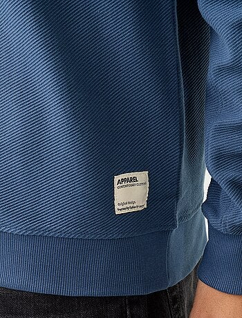 Camisola de malha fina canelada