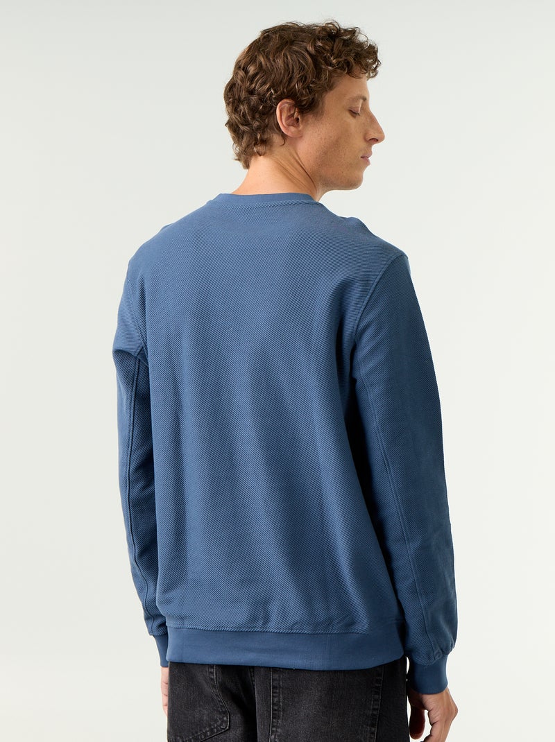 Camisola de malha fina canelada Azul - Kiabi