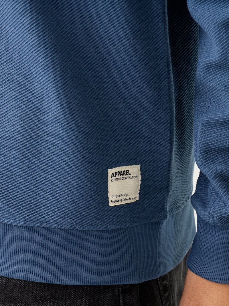 Camisola de malha fina canelada Azul - Kiabi