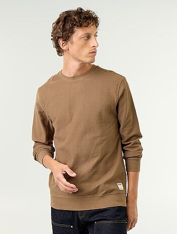 Camisola de malha fina canelada