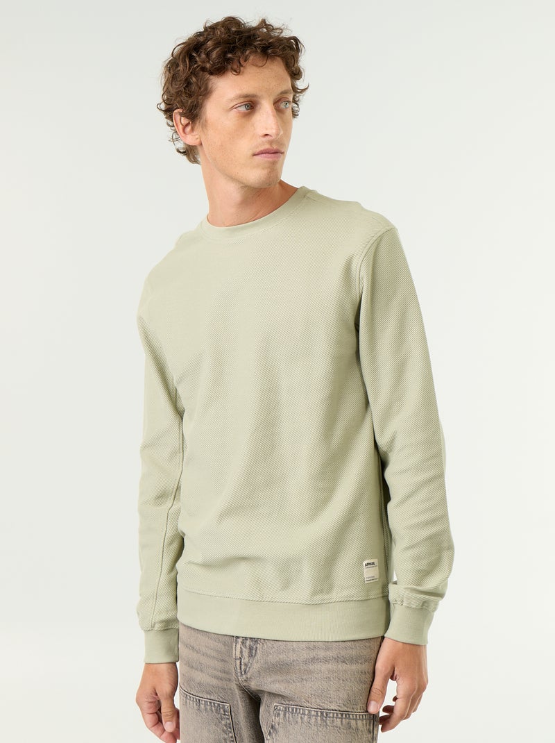 Camisola de malha fina canelada Verde - Kiabi