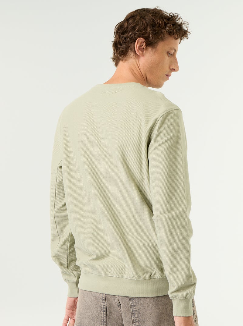 Camisola de malha fina canelada Verde - Kiabi