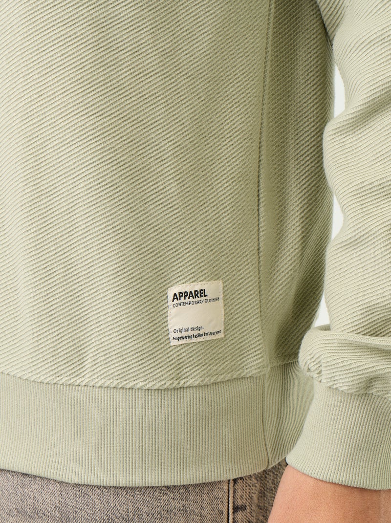 Camisola de malha fina canelada Verde - Kiabi