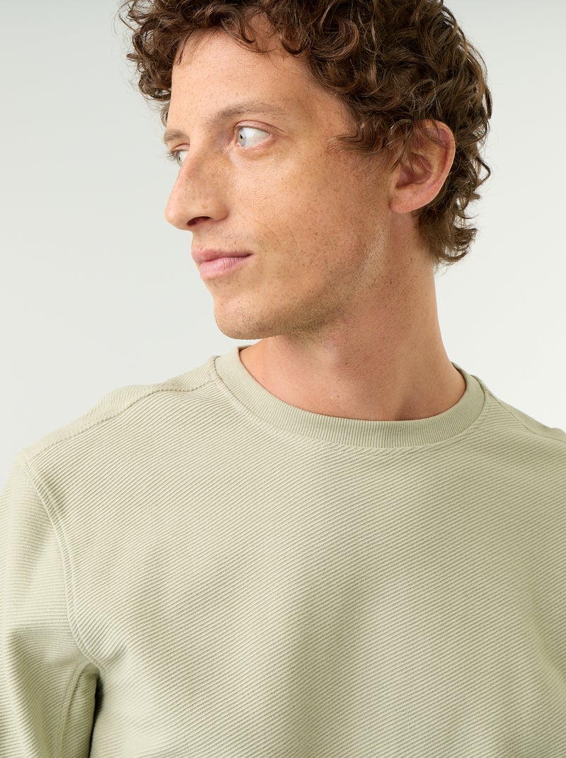 Camisola de malha fina canelada Verde - Kiabi