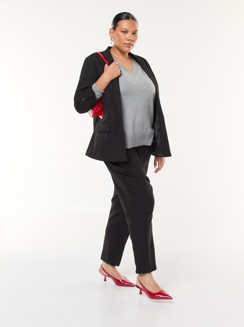 Camisola de malha fina com decote em V - Kiabi