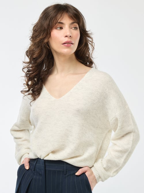 Camisola de malha fina com decote em V 'JDY' - Kiabi