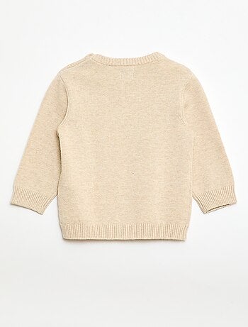 Camisola de malha fina com gola abotoada