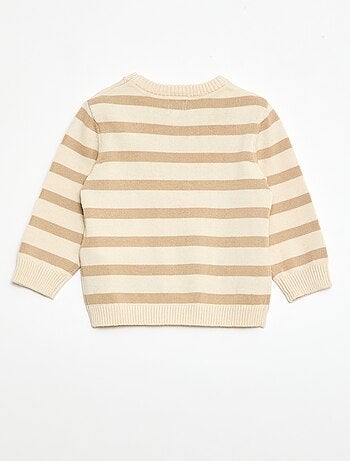 Camisola de malha fina com gola abotoada