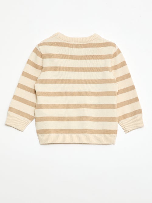 Camisola de malha fina com gola abotoada - Kiabi