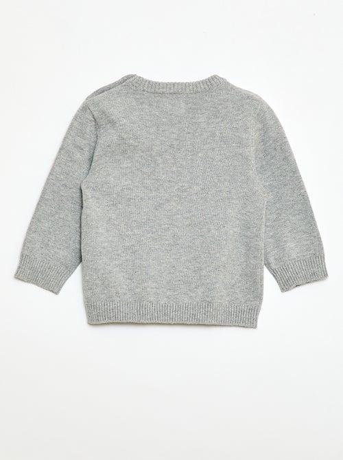 Camisola de malha fina com gola abotoada - Kiabi