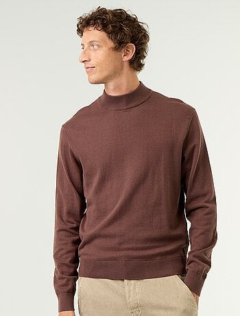 Camisola de malha fina com gola alta