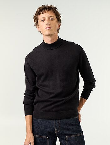 Camisola de malha fina com gola alta