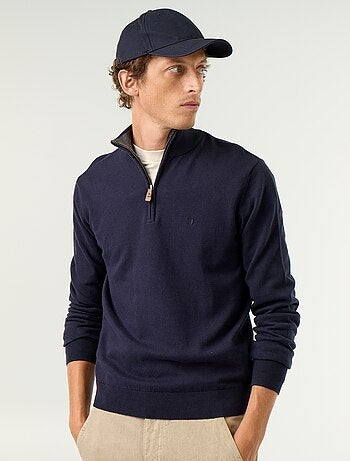 Camisola de malha fina com gola camionista