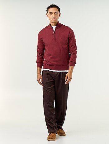 Camisola de malha fina com gola camionista