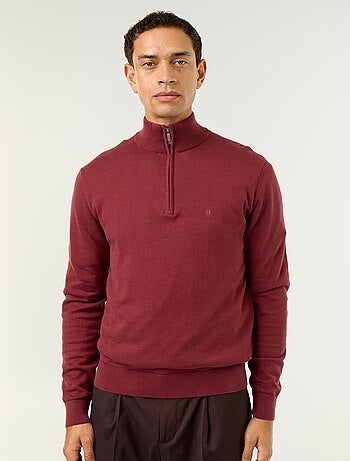 Camisola de malha fina com gola camionista