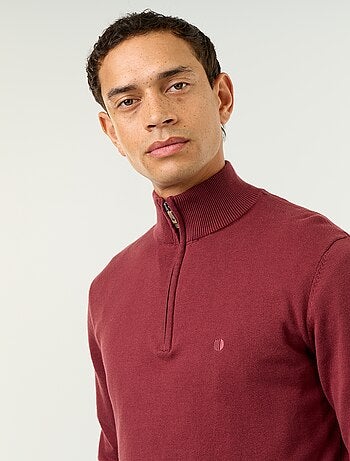 Camisola de malha fina com gola camionista
