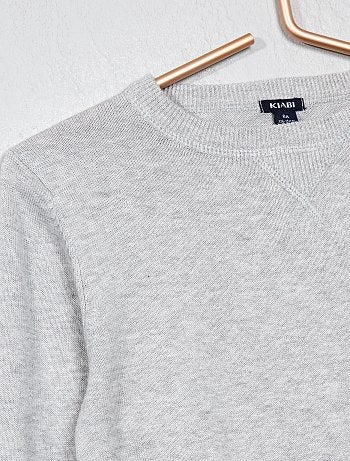 Camisola de malha fina com gola redonda - Kiabi