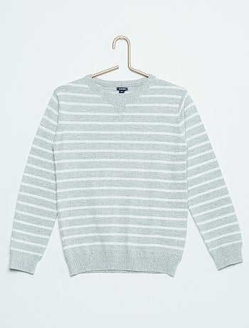 Camisola de malha fina com gola redonda - Kiabi