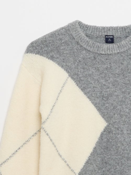 Camisola de malha fina com padrão jacquard - Kiabi