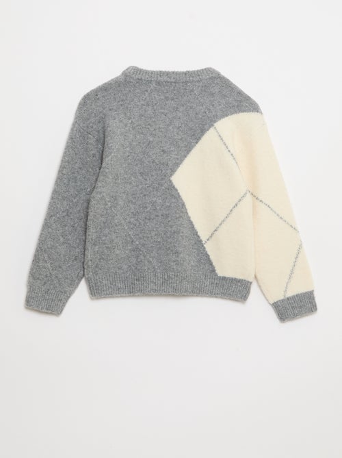 Camisola de malha fina com padrão jacquard - Kiabi