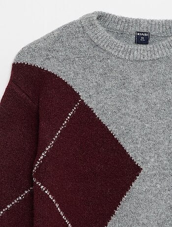 Camisola de malha fina com padrão jacquard