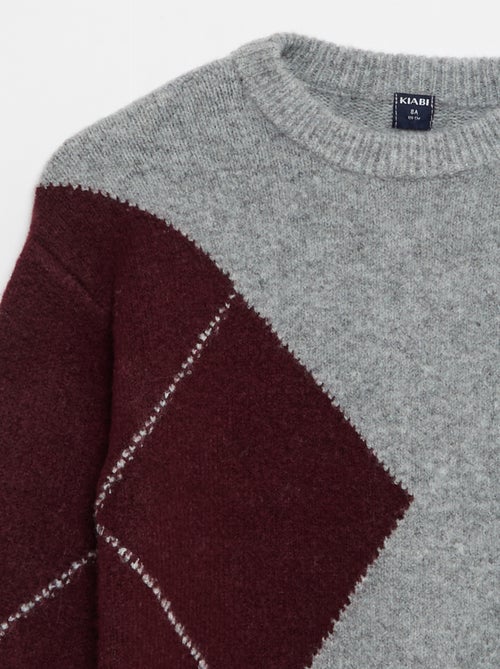 Camisola de malha fina com padrão jacquard - Kiabi