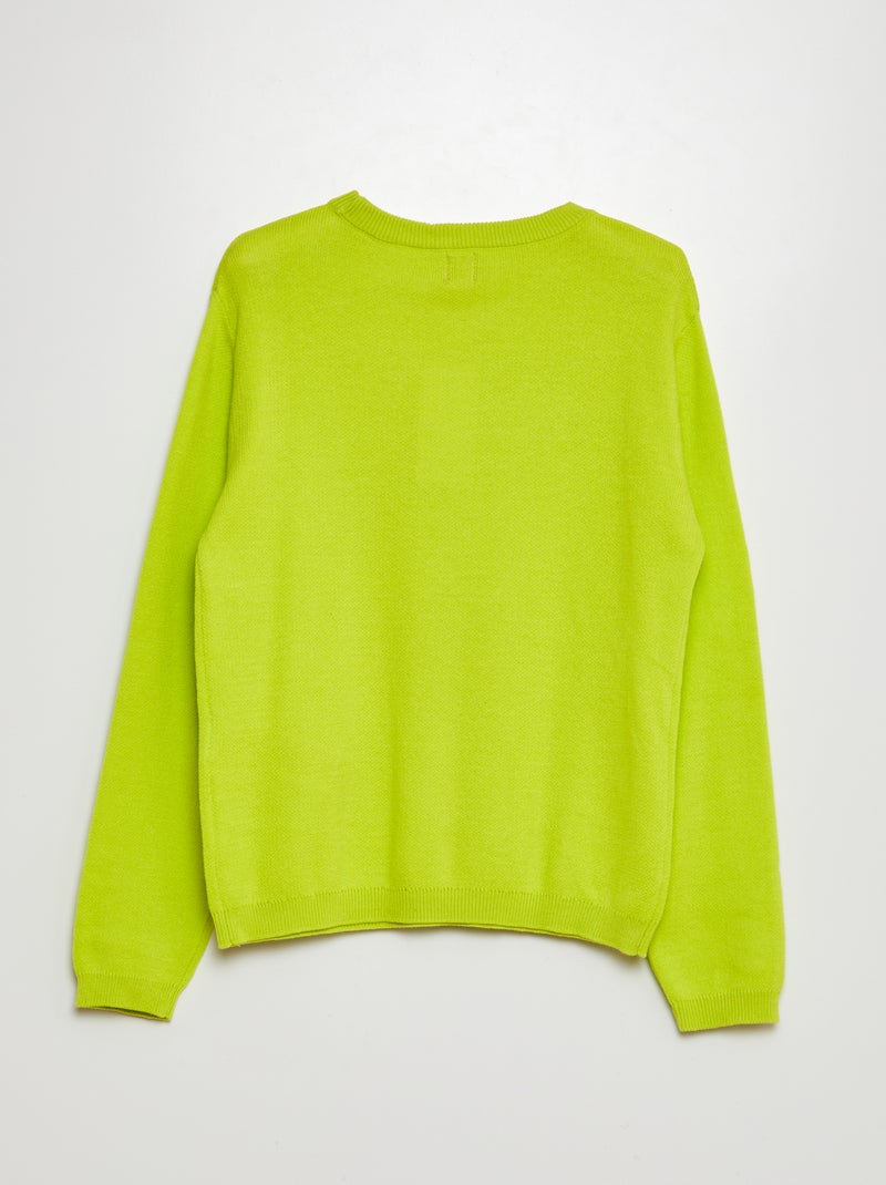 Camisola de malha fina de cor lisa AMARELO - Kiabi