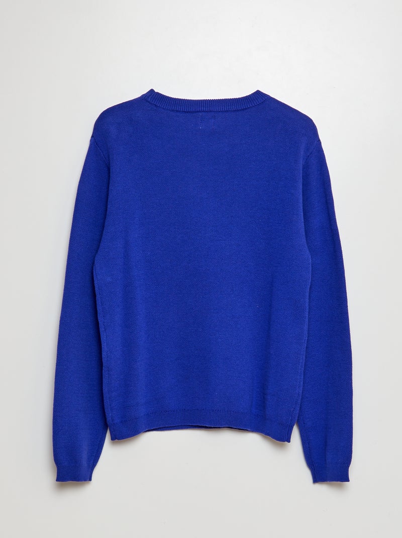 Camisola de malha fina de cor lisa AZUL - Kiabi