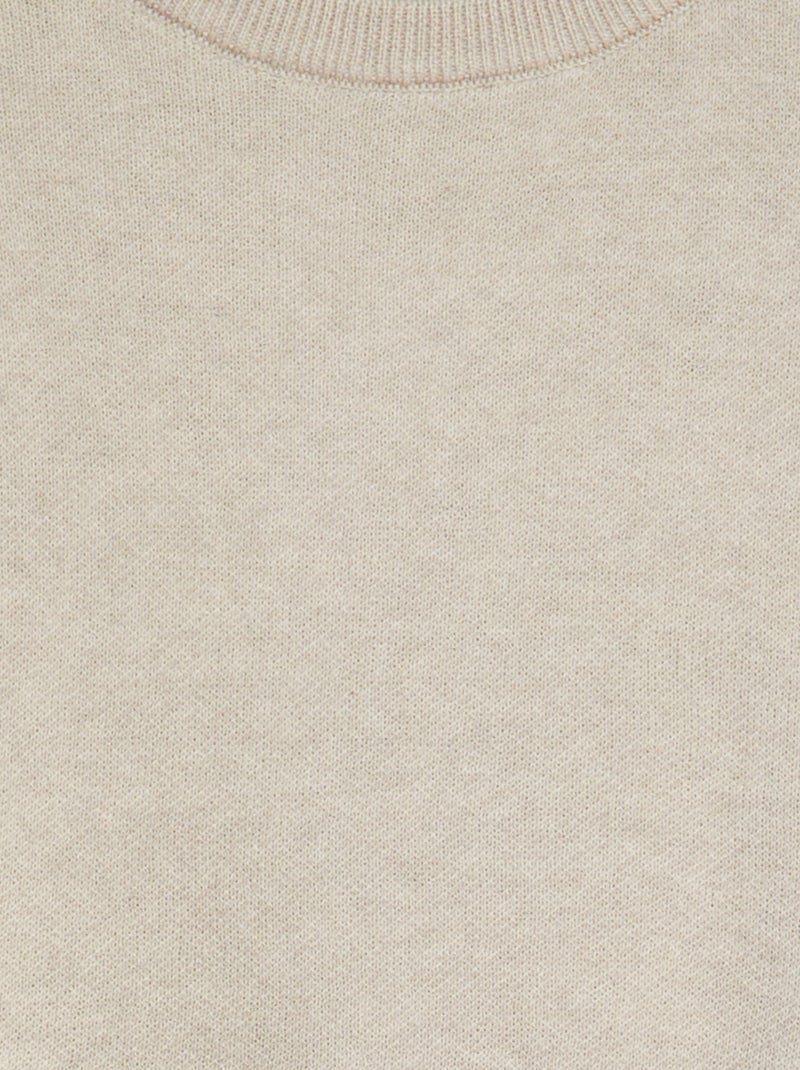 Camisola de malha fina de cor lisa BEGE - Kiabi