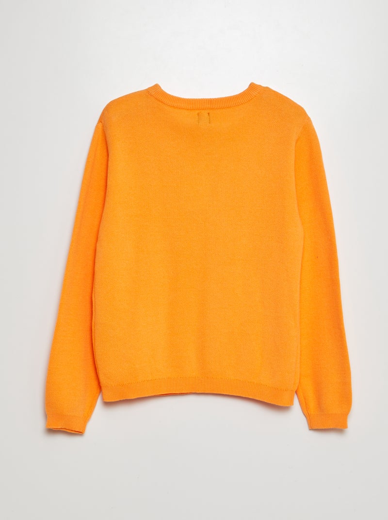 Camisola de malha fina de cor lisa LARANJA - Kiabi