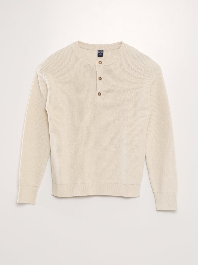 Camisola de malha fina larga BEGE - Kiabi
