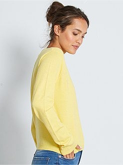 Camisola de malha fina lisa - Kiabi