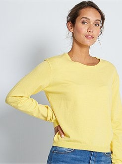 Camisola de malha fina lisa - Kiabi