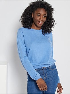 Camisola de malha fina lisa - Kiabi