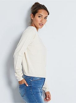 Camisola de malha fina lisa - Kiabi