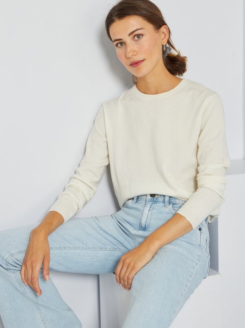 Camisola de malha fina lisa - Kiabi