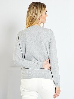 Camisola de malha fina lisa - Kiabi