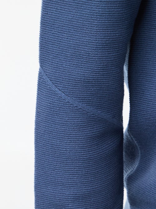 Camisola de malha fina lisa com gola redonda - Kiabi