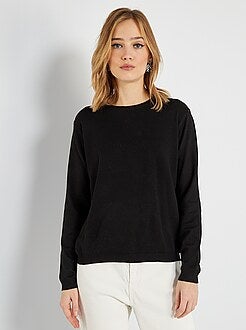 Camisola de malha fina lisa - Kiabi