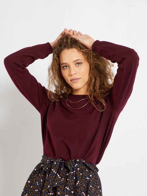 Camisola de malha fina lisa - Kiabi